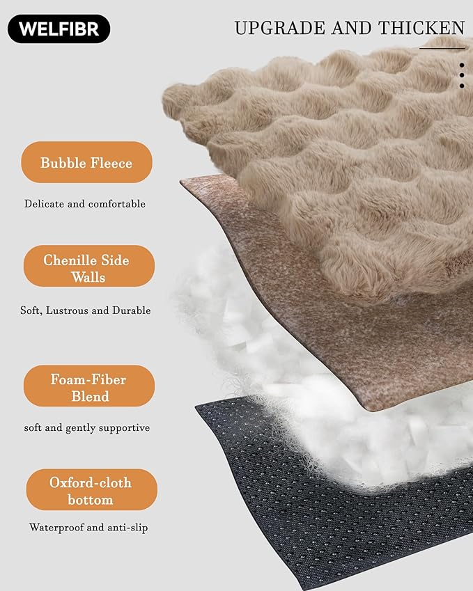 Orthopedic Dogs Bed Medium Size Dog, Comfort Pet Couch with Sides, Non-Slip Bottom, Supportive Foam Medium Dog Beds with Washable Removable Cover, Brown, 35"