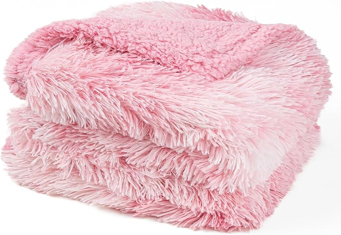 PetAmi Waterproof Dog Blanket for Large Dog, Queen Size Calming Pet Blanket Couch Cover Protector, Sherpa Faux Fur Cat Throw for Sofa Furniture Bed, Soft Fluffy XL, 90x90 Tie-Dye Pink