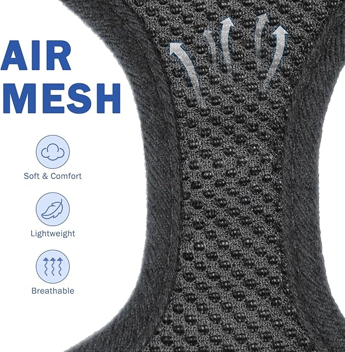 SCENEREAL No Pull Dog Harness Collar and Leash Set Small Medium Sized Dog, Soft Mesh Step in Puppy Harnesses, No Chock Plaid Adjustable Pet Vest for Outdoor Walking Training and Running, Black M