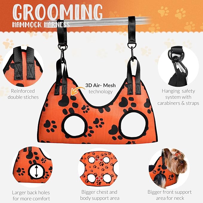 2025 16-in-1 - Dog Grooming Hammock - Dog Hanging Harness for Nail Trimming - Pet Grooming Hammock - Dog Sling for Nail Trimming - Dog Nail Trimming Hammock - Dog Holder for Nail Trimming