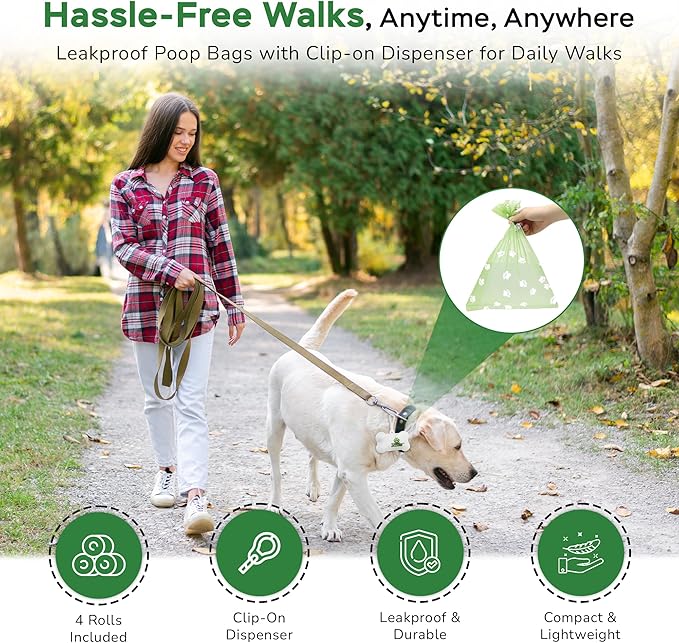 Dog Essentials Starter Kit - Dog Lovers Gift Box with Pet Wipes, Paw Balm, Dental Teeth Cleaning Wipes and Poop Bags Set - Complete Dog Care for Travel & Camping