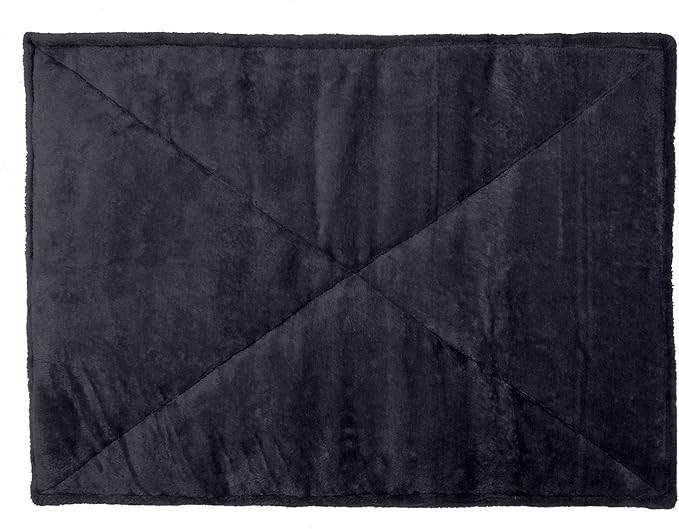 Furhaven ThermaNAP Self-Warming Cat Bed for Indoor Cats & Large/Medium Dogs, Washable & Reflects Body Heat - Quilted Faux Fur Reflective Bed Mat - Black, Large