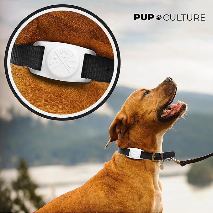Pup Culture AirTag Holder - Lightweight, Protective Case for Dog & Cat Collars - Track Pets with Apple AirTag
