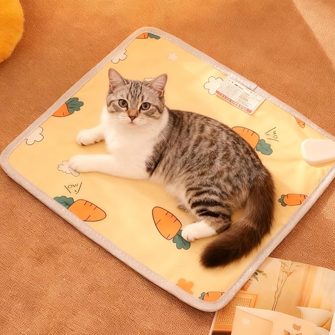 Heated Cat Bed, Adjustable Temperature Mat, 40x45cm, Heated Pet Pad, Warming Cat Cushion, Outdoor Heating Design, for House Winter Camping