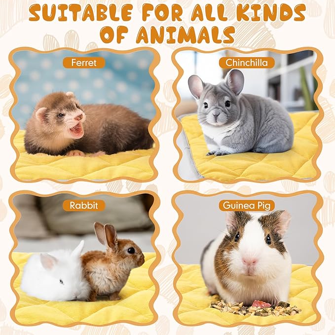 Novabright 4 Pack Self Warming Cat Bed Cat Dog Heating Pad Soft Warm Thermal Mat with Anti-Slip Bottom Dog Crate Pad for Outdoor Indoor Small Dogs Kittens(Turmeric Color,19.6 x 27.5 Inches)