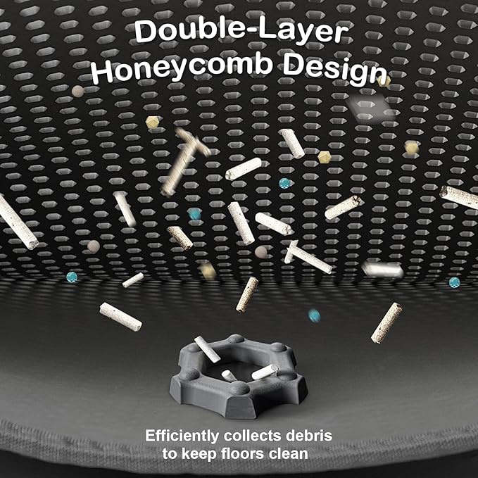 Cat Litter Mat 36"x 24" Double Layer Waterproof Kitty Cat Litter Trapping Mat, Easy to Clean Litter Box Mat Scatter Control Pad, Grey