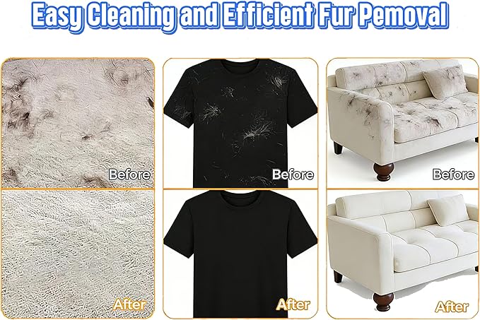 Pet Hair Removal Glove, Reusable Washable Deshedding Grooming Glove for Dogs & Cats, Electrostatic Lint Free Fur Remover Mitt for Furniture, Car Seats, Couch, Carpet, Bedding