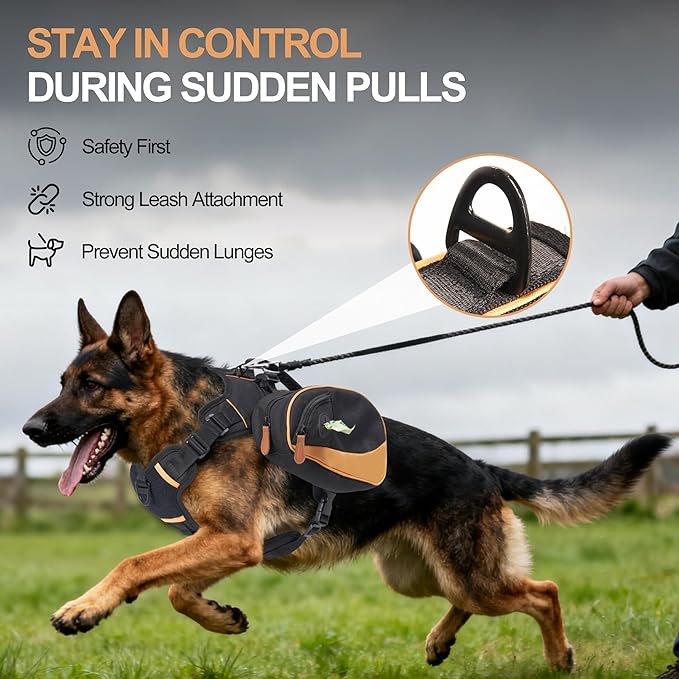 Dog Backpack Harness Suitable for Small Dogs, Adjustable Lightweight Pet Harness, Dog Carrying Bag Built-in Poop Bag Dispenser, Waterproof and Safe, Suitable for Hiking, Or Daily Walks, S