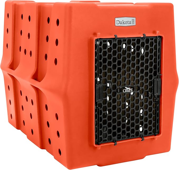 Dakota 283 Canine Rough and Tough Economy Dog Crate w/ Removable Two-Way Door - Heavy Duty Outdoor Kennel for XL Breed Dogs (Orange, Extra Large)