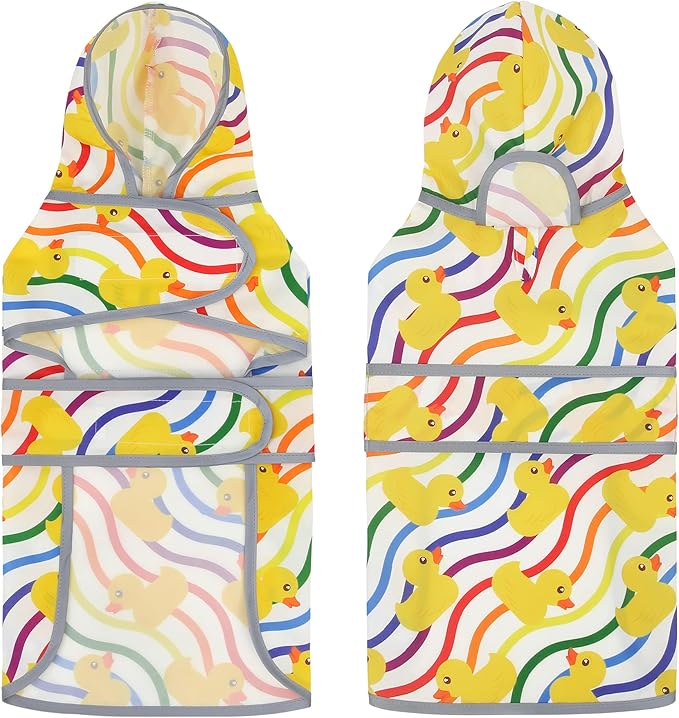 Dog Raincoats for Large Dogs Waterproof Hooded Rain Jacket with Reflective Strips Leash Hole & Poncho Adjustable Fit (Rainbow,XXL)