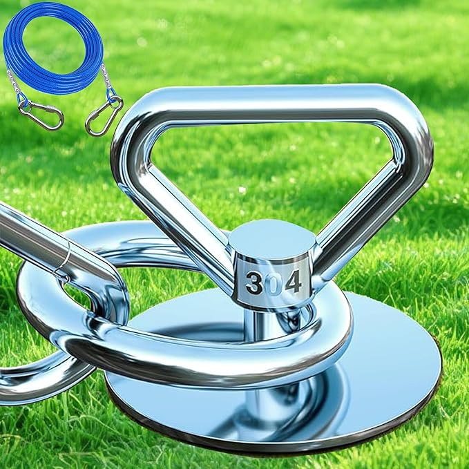 Dog Tie Out Cable and Stake,360° Swivel Dog Run Anchor -with 25FT Heavy Duty Cable,Dog Runner for Yard- for Large Dogs up to150 lbs-Dog Stake for Yard Outdoor Camping