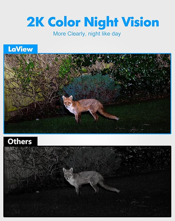 LaView 4MP 4G LTE Cellular Security Camera Outdoor Wired Starlight Color Night Vision,2K Cameras for Home Security AI Human Detection & Auto Tracking, IP65 Outdoor Camera 2-Way Audio, US Cloud