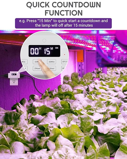 Indoor Countdown Timer Outlet, NEARPOW Auto Shut Off Timers with Large Screen,Customize Countdown,Repeat and Memory Function, Plug In Timers for Electrical Outlet for Charger Lights, 3-Prong 15A/1875W