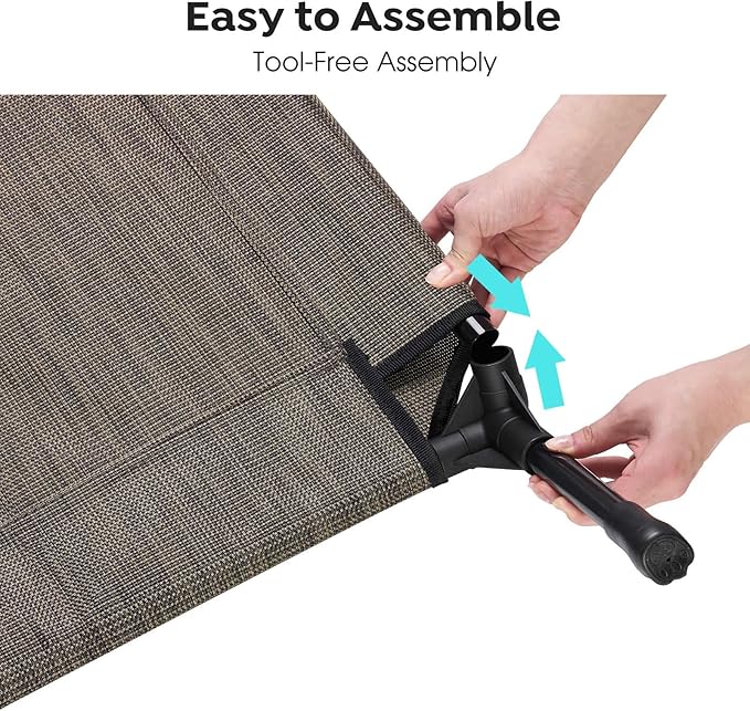 Veehoo Outdoor Elevated Dog Bed Large Sized Dogs, Extra Large Cooling Raised Dog Cots Beds Training Platform Off Ground Hammock with Breathable Mesh, No-Slip Feet, 45"x33", Brown