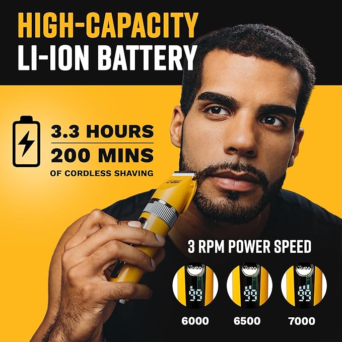 The Cut Buddy Clipper & Grooming Set, Cordless Hair & Beard Trimmer with Ceramic & Titanium Blades, 7 Guards, Waterproof, Beginner Kit