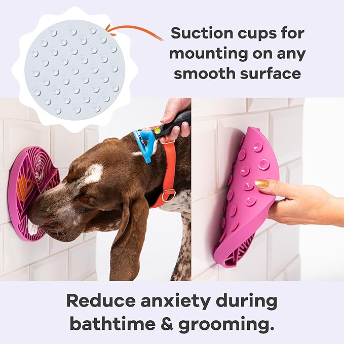Awoo Paradise Silicone Dog & Cat Lick Mat & Slow Feeder with Suction Cups, Non-Slip, Dishwasher Safe, Extend Mealtime, Reduce Anxiety (Sky)