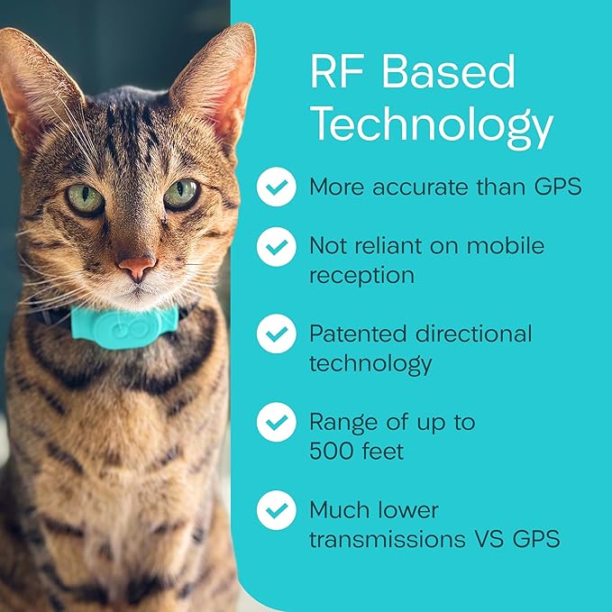 Tabcat V2 Cat & Kitten Tracker - No Monthly Subscription Fee | 4 Lightweight Homing Tags, Cases & Tracking Handset | More Accurate Than GPS | Track 4 Cats Indoors & Outdoors to 1" & 500 ft Range