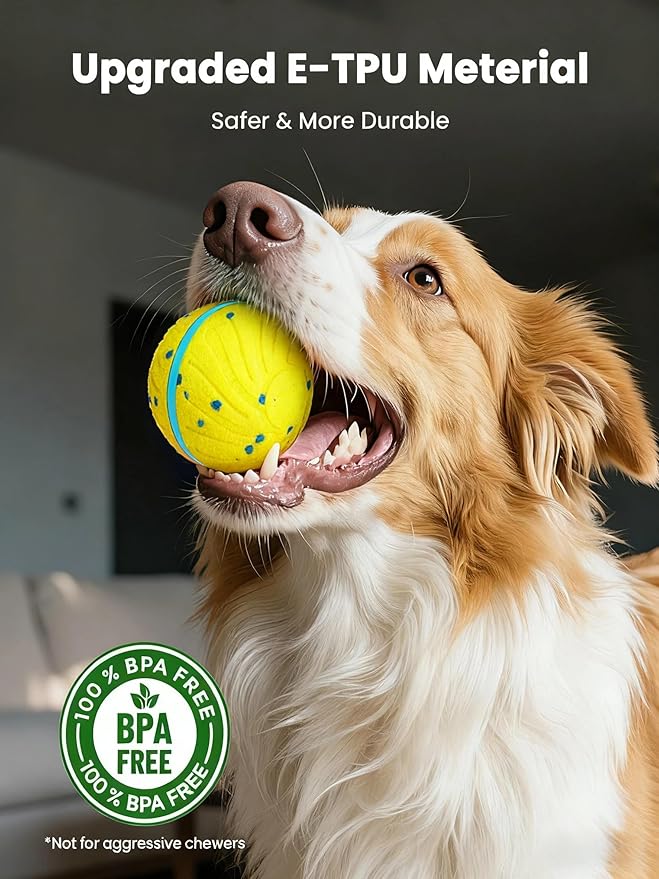 Smart Interactive Dog Balls, Automatic Moving Ball for Medium and Large Dogs, ETPU New Material, Motion Activated Rolling & Rotating Bouncy Toy for Dog Enrichment & Stimulation