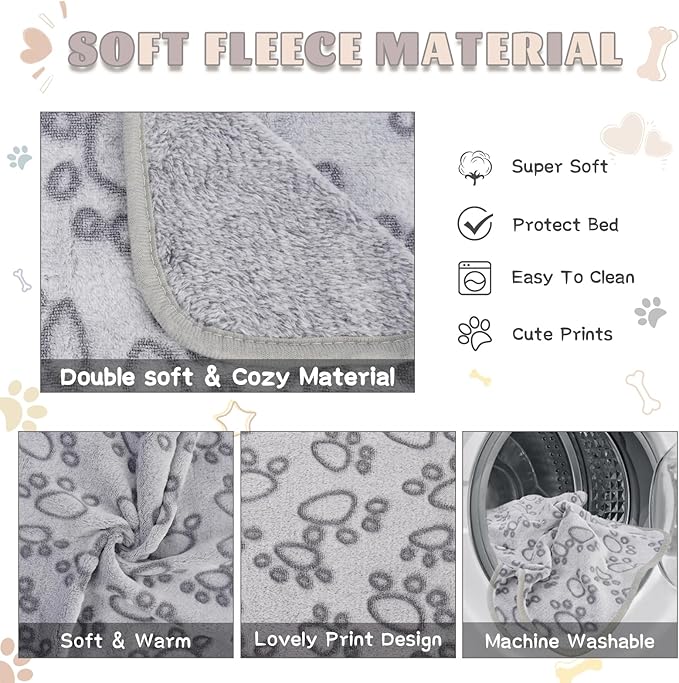 6 Pack Guinea Pig Cage Liner, Washable Guinea Pig Fleece Blankets Beding Accessories, Flannel Throw Warm Sleep Mat, Pet Pee Pads for Small Animal Hamster Rabbit Puppy Cat (24x16 Inch)