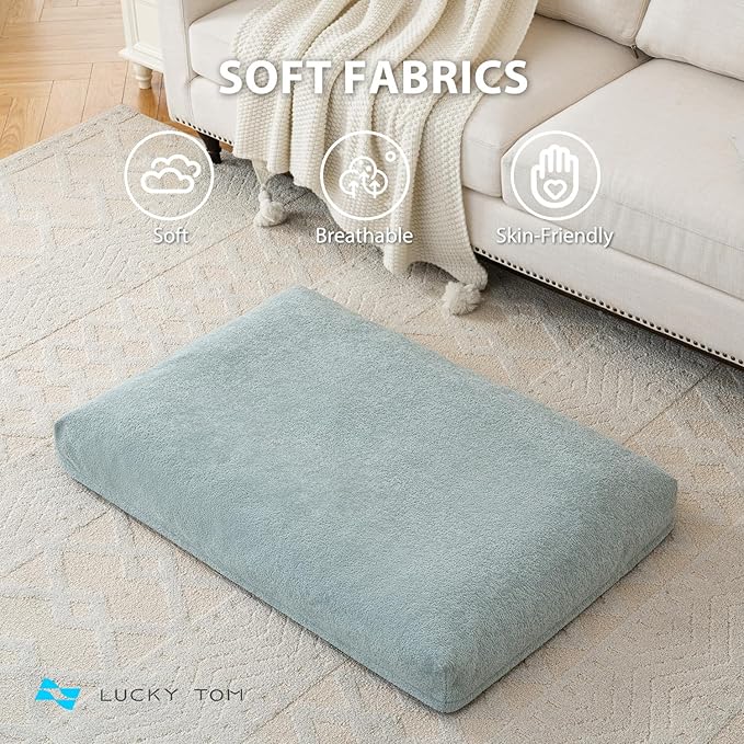 Pet Bed Heating & Cooling System, Consistent Warm and Cold Water Pad, No Electric Shock or Chemical Gel Needed, Machine Washable Bed, Ideal for Home and Crates (Cooling & Heating Green, 35" x 22")