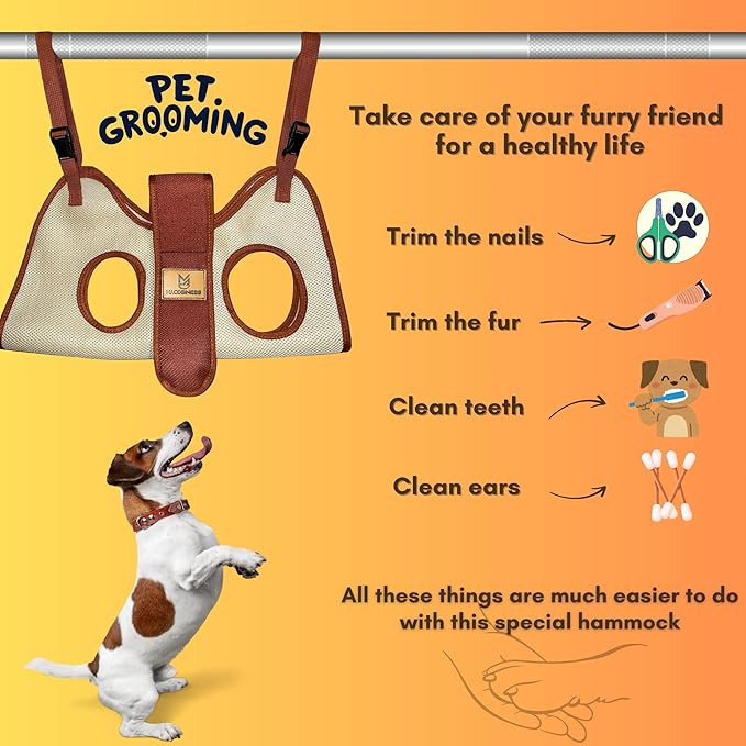 2025 2-in-1 Dog Grooming Hammock, Dog Sling, Dog Restraint for Nail Clipping, Dog Carrying Sling, Dog Hanging Harness for Nail Trimming, Small Dog Carrier Sling, Grooming Hammock, Dog Pouch Carrier