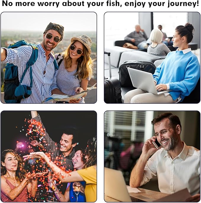 Smart Automatic Fish Feeder for Aquarium - [2025 Upgraded] 320ml Large Capacity & USB Rechargeable Fish Feeder Automatic Dispenser with LCD Display, Programmable Timer for Frequency & Portion Control