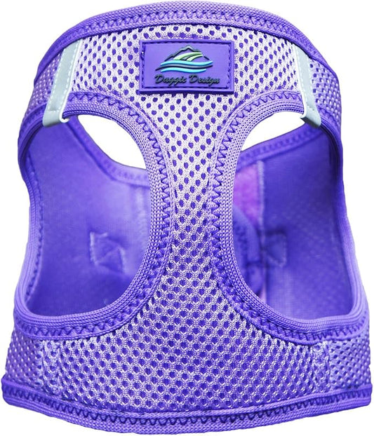 Doggie Design Dog Harness - No Choke Dog Harness, Dog Vest, Mesh Polyester, Pet Harness, Simple Step in and Go Design, Harness for Dog - Paisley Purple - XL