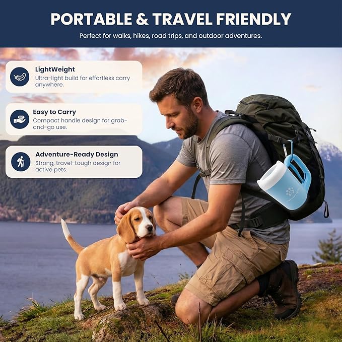 Dog Paw Washer Kit - Includes Paw Cleaner Cup, Towel, Pet Bath Brush & Moisturizing Balm - Dog Foot Washer for Muddy Paws, ideal for Small & Medium Dogs (Blue, Small)