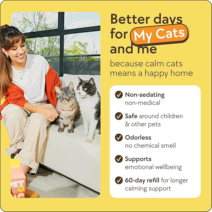 TherapetMD 60-Day Cat Calming Diffuser - Cat Pheromone Diffuser for Stress, Pee Spraying, Cat Fighting, Aggression, Excessive Meowing & Scratching - 60-Day Refill Included - Packaging May Vary