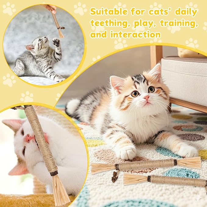 9 Pack Silvervine Sticks for Cats, Natural Cat Chew Stick Cat Toys Set, Matatabi Dental Care Cat Treat for Indoor Cats/Kittens Dental Care Teeth Cleaning/Play