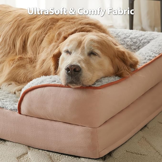 Orthopedic Dog Bed for Medium Dogs, Egg Crate Foam Bed for Medium Dogs, Equipped with Removable Waterproof Pillow Cover and Anti-Slip Bottom, Pet Bed