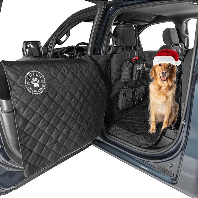 XL Floor Cover with Door Protection and Tactical MOLLE System - As Seen on Shark Tank - Fits Full-Size Crew Cab Trucks with Fold Up Seats, Waterproof & Machine Washable – XL Dog Hammock for Truck