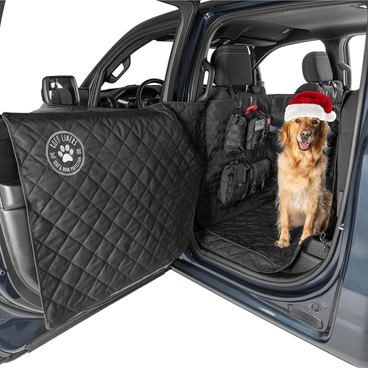 XL Floor Cover with Door Protection and Tactical MOLLE System - As Seen on Shark Tank - Fits Full-Size Crew Cab Trucks with Fold Up Seats, Waterproof & Machine Washable – XL Dog Hammock for Truck