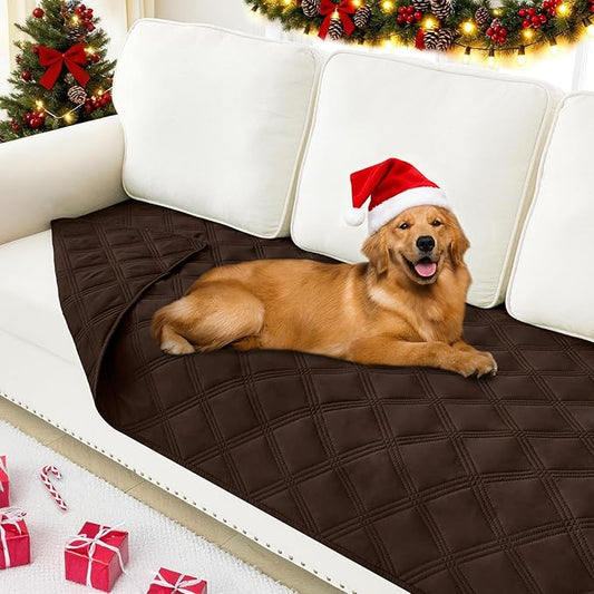 Smiry Waterproof Dog Bed Cover Blanket 30x70, Soft Reversible Pet Blanket, Washable Leakproof Cats Dogs Couch Cover for Sofa, Couch, Furniture, Lattice, Chocolate/Chocolate