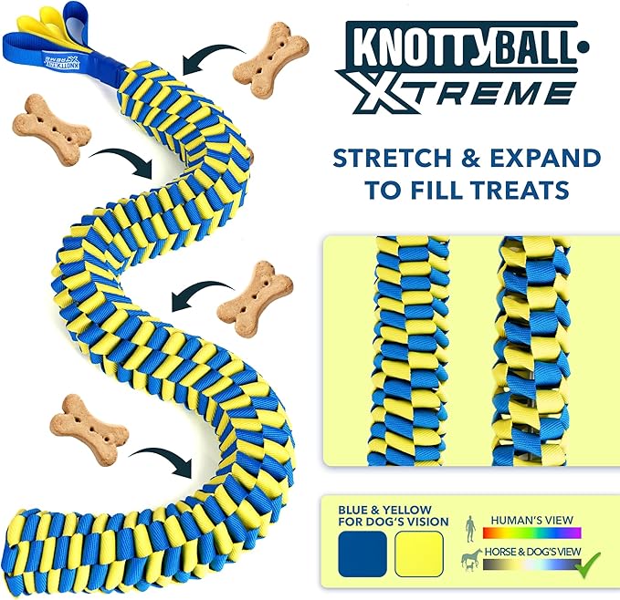 Race&Herd KnottyBall Xtreme Snuffle Ball, Interactive Dog Puzzle Toy for Dogs, Stimulating Dog Toys for Boredom, Treat Puzzle Toys for Dogs Enrichment, Snuffle Treat Dispensing Smart Dog Toys