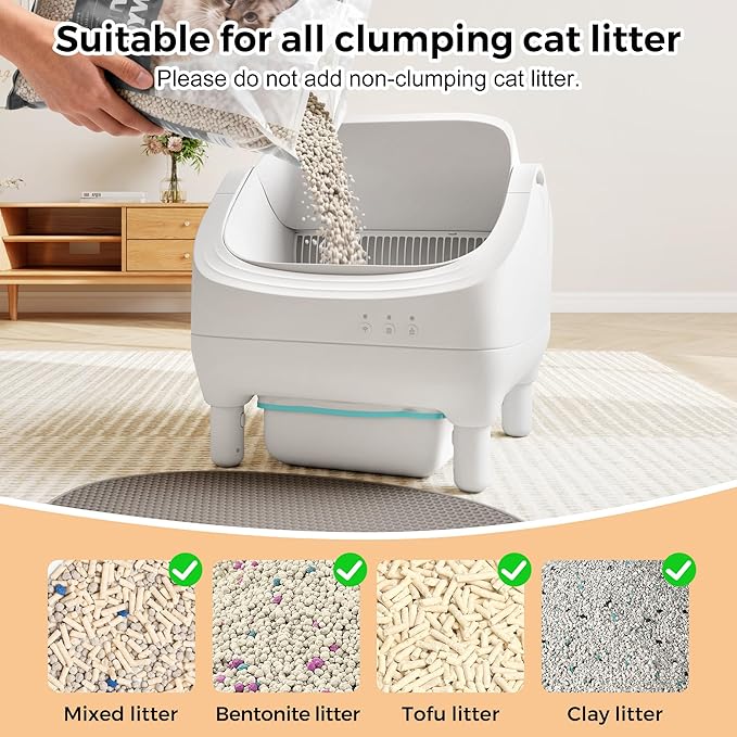 Smart Self-Cleaning Litter Box with Gravity Sensor & Open-Top Design - Automatic Cat Health Monitoring & Waste Management System