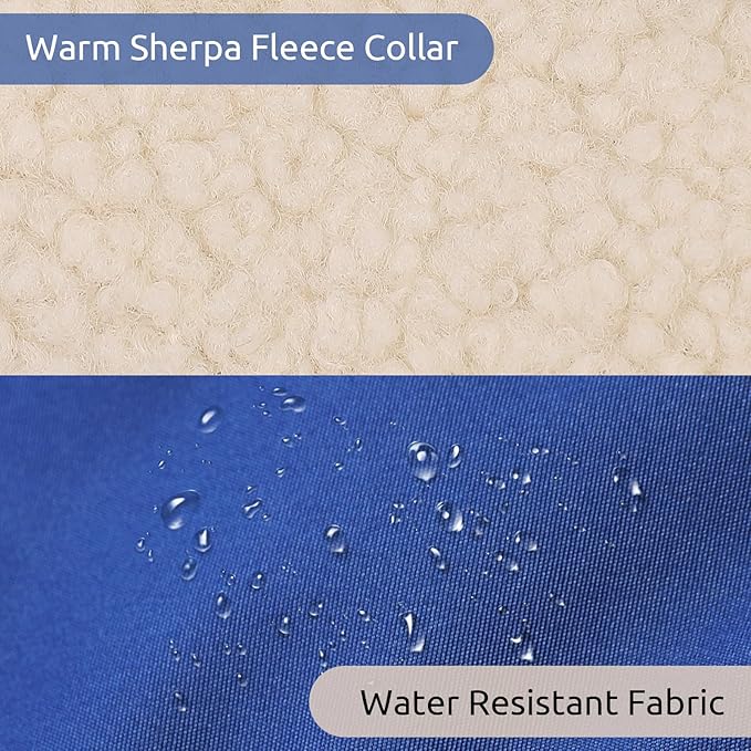 Dog Winter Coat with Harness Built in Warm Puffer Dog Jackets for Small Medium Large Dogs Windproof Waterproof Outfit with Plush Lining and Reflective Stripes (Blue, 3XL)