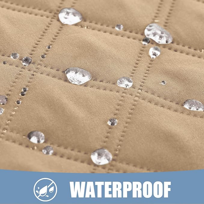 Smiry Waterproof Dog Bed Cover Pet Blanket, Soft Washable Dog Blanket for Furniture Bed Couch Sofa Reversible, Checkered (68"x82", Camel/Camel)