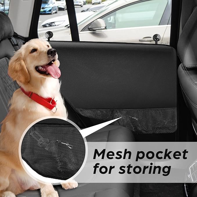 Dog Car Door Protector - 2 Pack Durable & Universal Fit Anti-Scratch Waterproof Vehicle Door Covers, Guards Your Car from Dog Scratching, Essential Accessories for SUV Interiors，Black