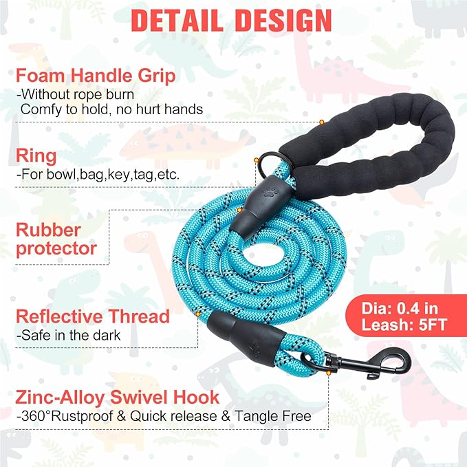 BEAUTYZOO Step in Dog Harness and Leash Set,Reflective Dog Harness No Pull No Choke Puppy Harness for Small Medium Large Dogs Cats,Soft Padded Mesh Vest Harnesses for Girl and Boy Pets,Dinosaurs XS
