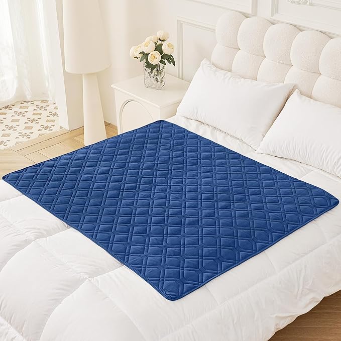 Smiry Waterproof Dog Blanket, 40x50 Inch Soft Pet Bed Cover Reversible, Washable Sofa Couch Furniture Protector for Small Medium Large Dog Puppy Cat, Geometric, Navy/Blue