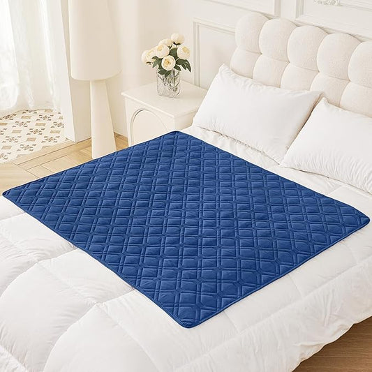 Smiry Waterproof Dog Blanket, 40x50 Inch Soft Pet Bed Cover Reversible, Washable Sofa Couch Furniture Protector for Small Medium Large Dog Puppy Cat, Geometric, Navy/Blue