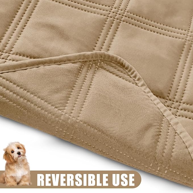 Smiry Waterproof Dog Bed Cover Blanket 40x70, Soft Reversible Pet Blanket, Washable Leakproof Cats Dogs Couch Cover for Sofa, Couch, Furniture, Lattice, Camel/Camel