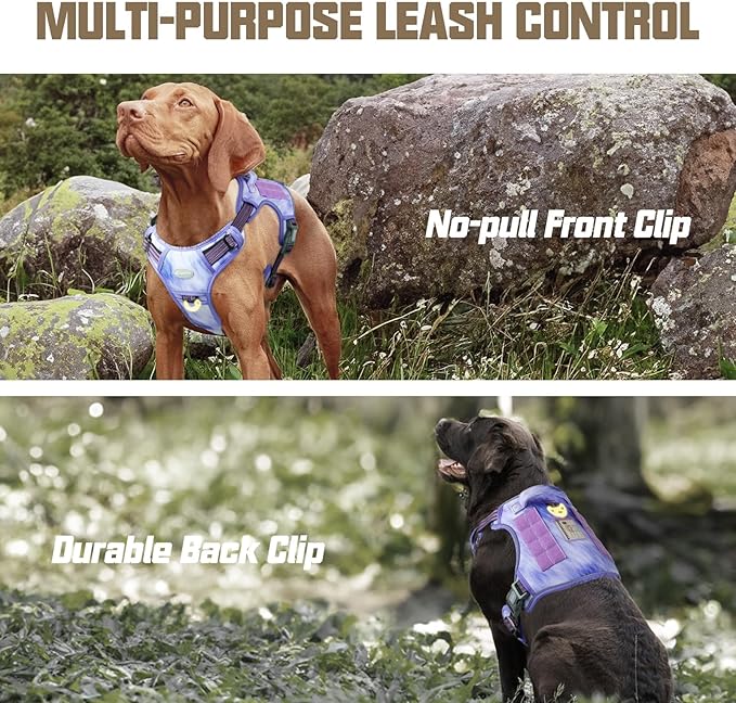 AUROTH Tactical Dog Harness for Large Dogs No Pull Adjustable Pet Harness Reflective K9 Working Training Easy Control Pet Vest Military Service Dog Harnesses Very Peri XL