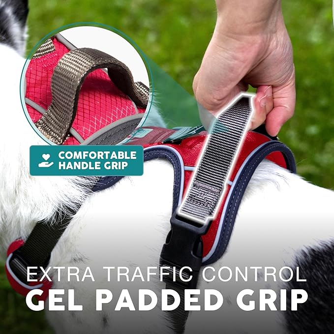 Embark Adventure Dog Harness, Reflective Trim No Pull Dog Harness Medium Sized Dogs - Military Grade Nylon, Front Clip with Gel Lined Handle.