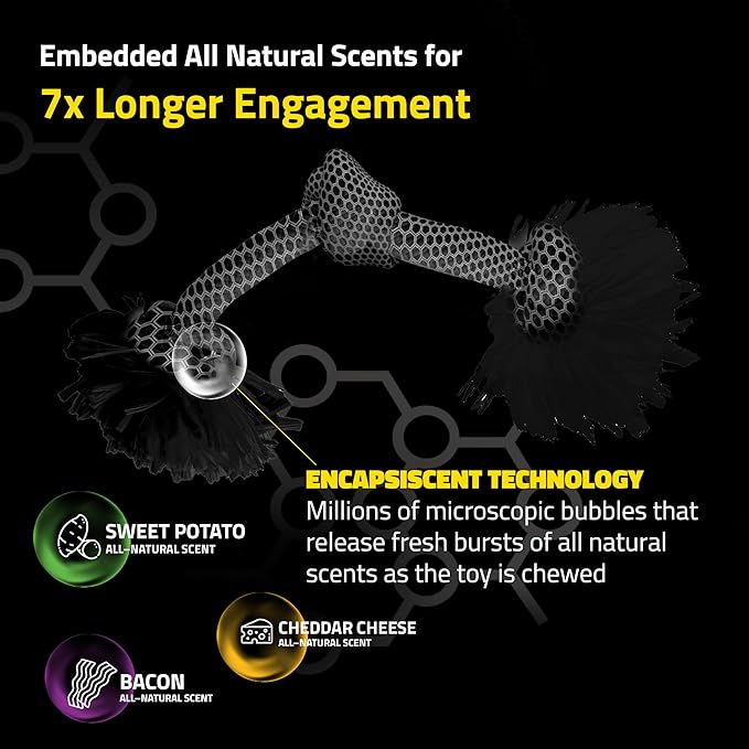 Playology Dog Toys | Dri-Tech Rope Toy Tug of War Rope for Aggressive Chewers | Medium Sweet Potato Scented Toy - Easy to Clean and Made from Non Toxic Materials