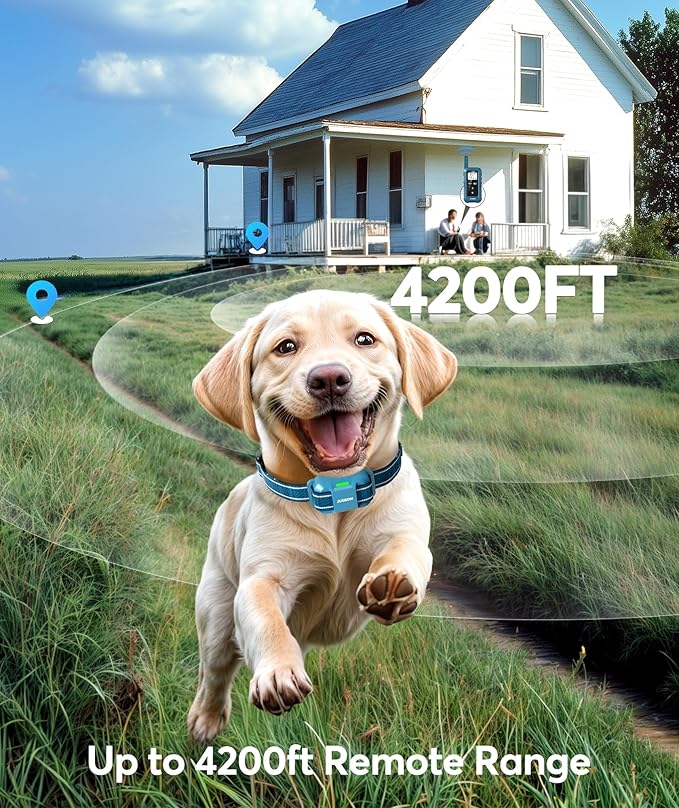 Jugbow Dog Shock Collar - 4200FT Dog Training Collars with Remote, IPX8 Waterproof E-Collar with 4 Training Modes, Security Lock, Rechargeable ShockCollar for Dogs 5-120lbs