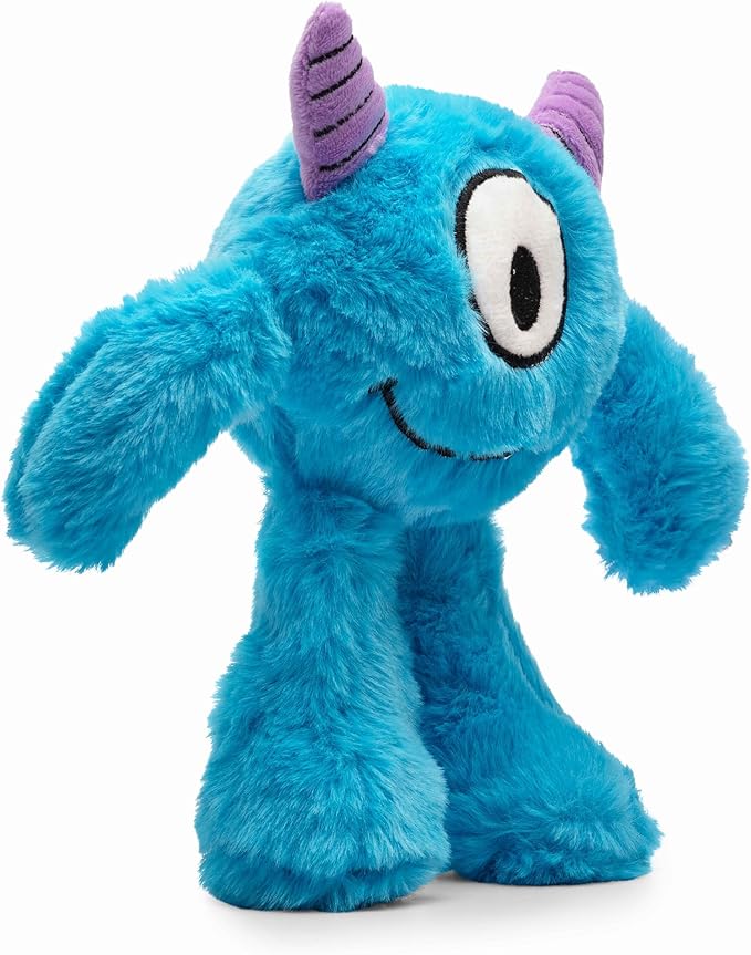 Flourish Pets 3 in 1 Multi-Layer Chew Toy for Active Dogs | Non-Toxic BPA Free Double Stitched Soft Fabric Exterior Dog Toys | Long-Lasting Dog Plush Toys – Small, Blue Monster 8"