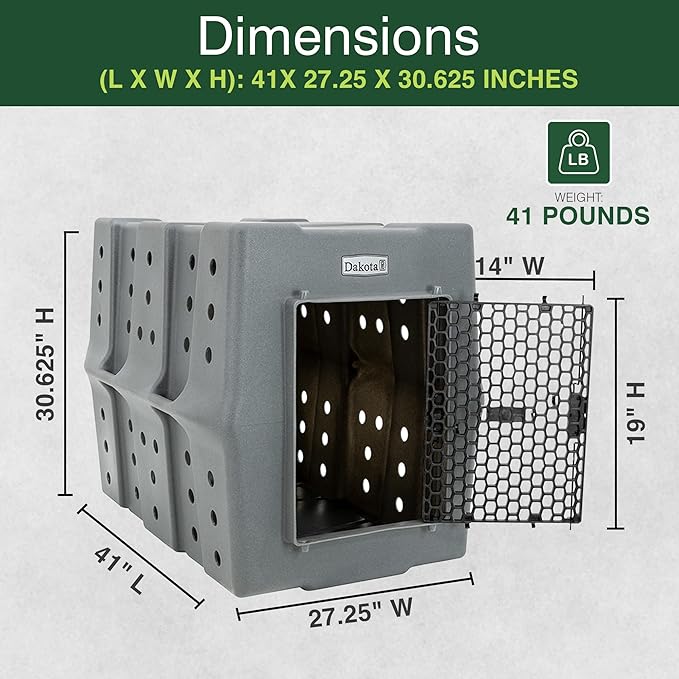 Dakota 283 Canine Rough and Tough Economy Dog Crate w/ Removable Two-Way Door - Heavy Duty Outdoor Kennel for XL Breed Dogs (Dark Granite, Extra Large)
