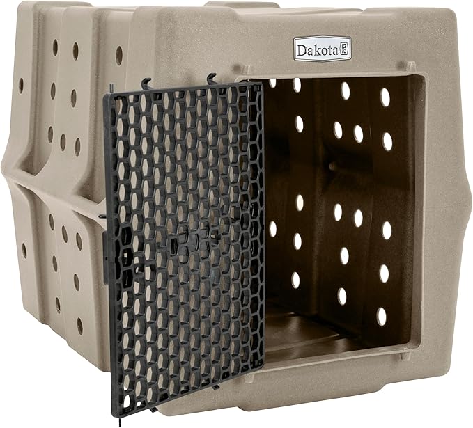 Dakota 283 Canine Rough and Tough Economy Dog Crate w/ Removable Two-Way Door - Heavy Duty Outdoor Kennel for Large Breed Dogs (Sandstone, Large)